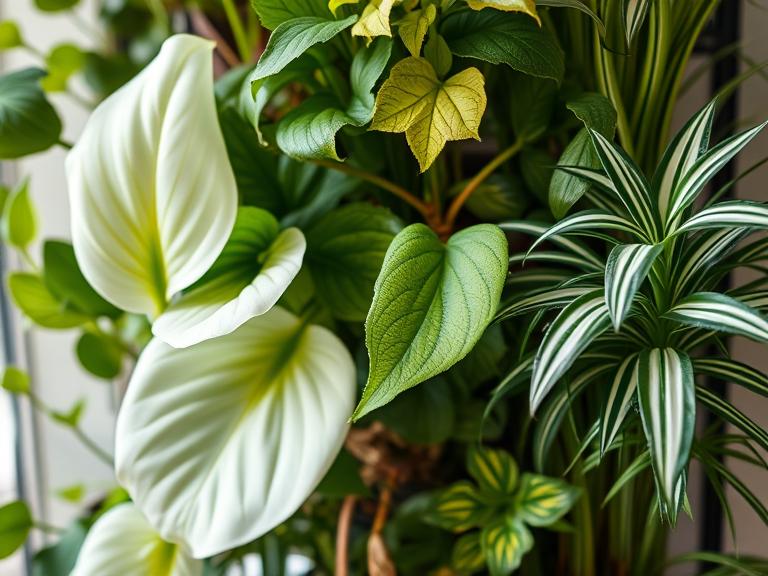 Air-purifying indoor plants suitable for vertical gardens