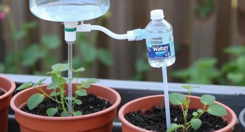 Gravity-fed self-watering system