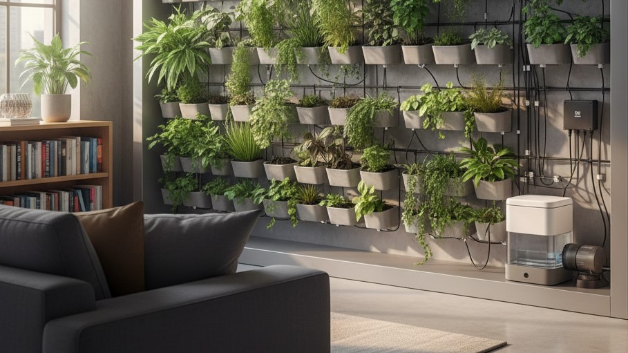 DIY self-watering vertical garden