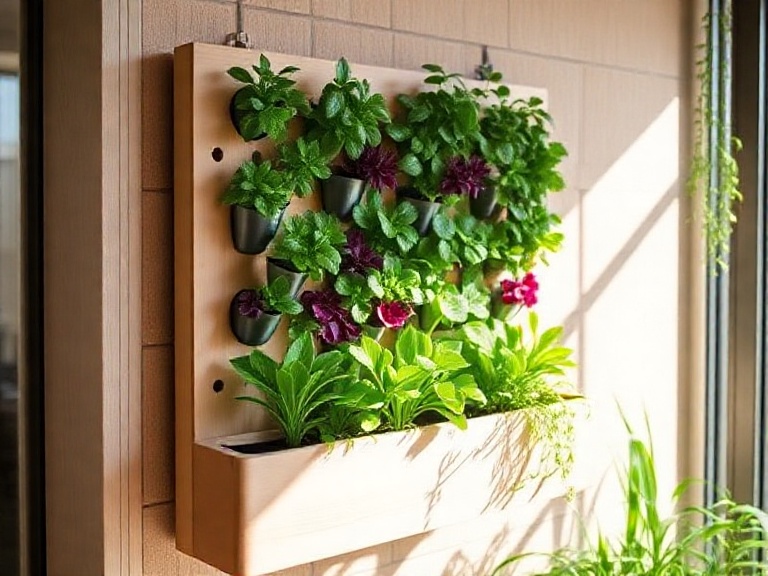 Comparison of regular vs self-watering vertical garden showing healthier plants